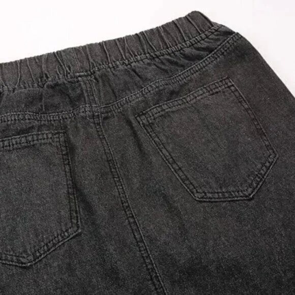 Charcoal Frayed A-Line Maxi Skirt With Pockets - Picture 5 of 7